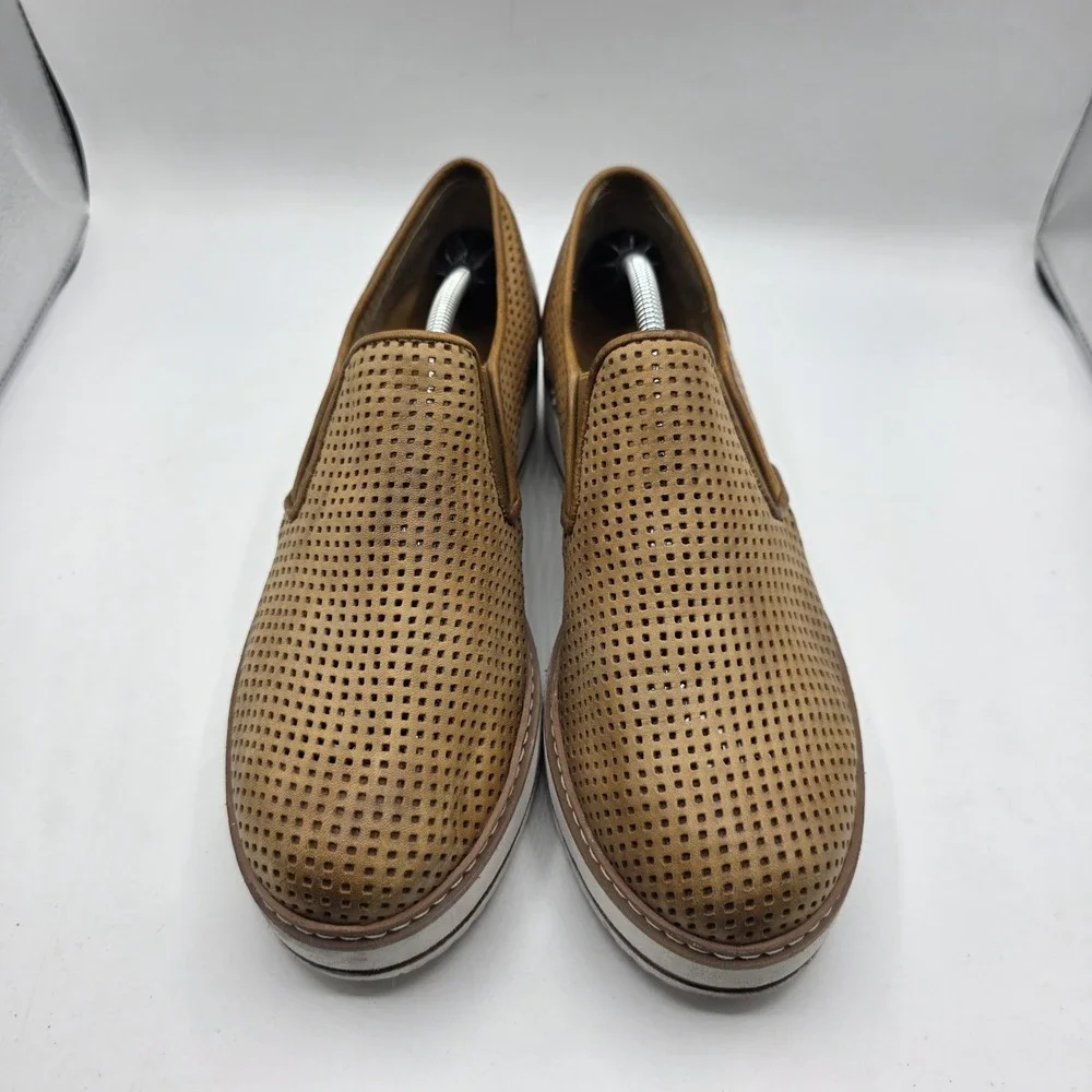 Makis Kotris Shoes Womens 41 Brown Leather Platform Loafer Slip‎ On Greece